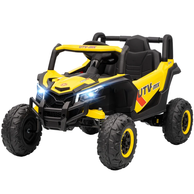 AIYAPLAY Voiture électrique enfants UTV 12 V, buggy électrique enfants avec télécommande, 96 x 61 x 56 cm, jaune