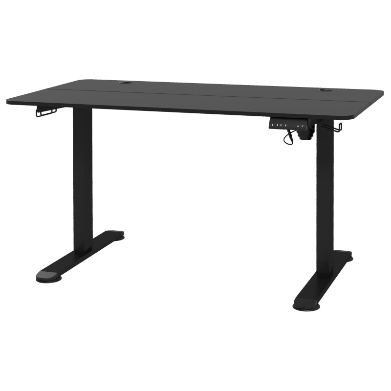 Vinsetto Verstelbaar Zit-Stabureau Computertafel, 140 cm x 70 cm x 116 cm, Zwart(m-11)