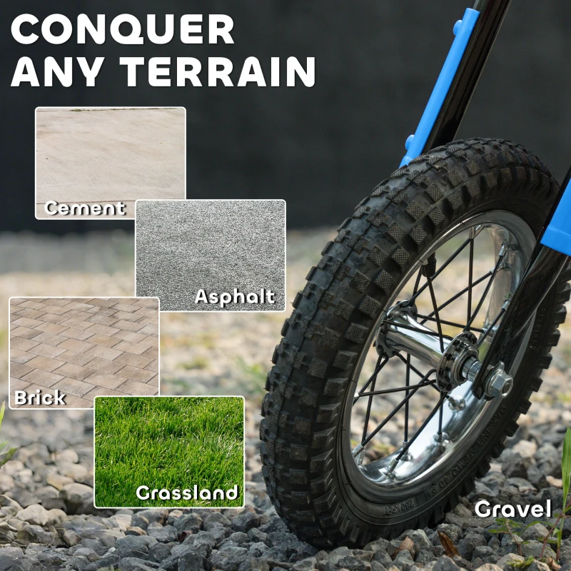 AIYAPLAY Moto électrique enfant 24 V 250 W — 6–16 km/h, roues Ø30,5 cm — Bleu(m-4)
