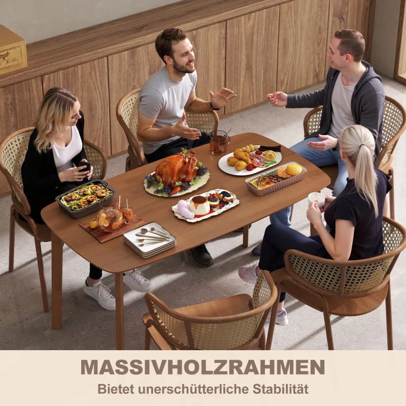 HOMCOM Esstisch, Landhausstil, lackierte Oberfläche, Holz, 150 x 80 cm, Braun(m-5)