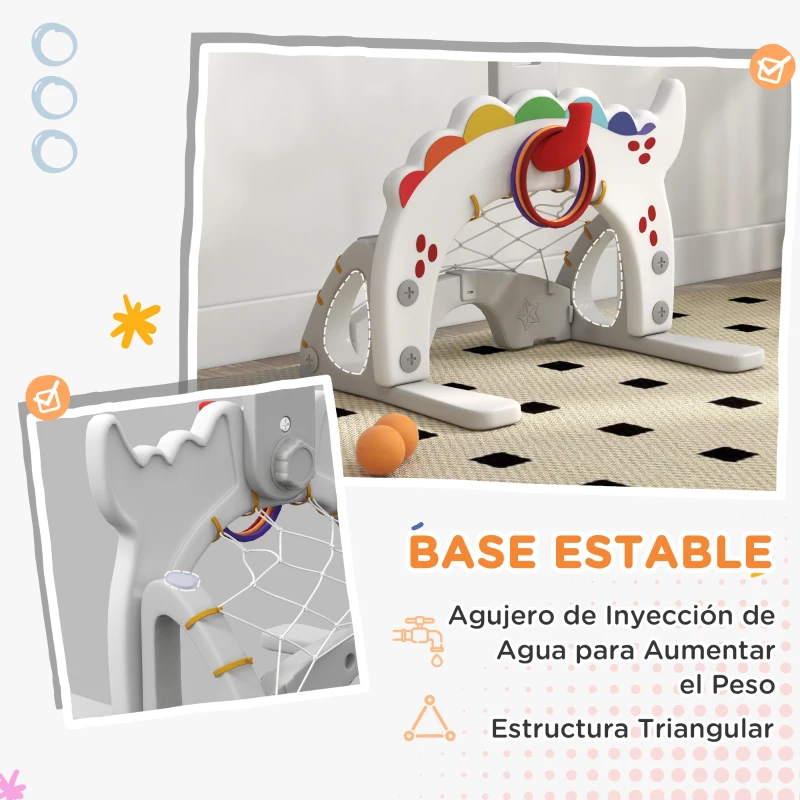 AIYAPLAY Canasta de Baloncesto para Niños Altura Ajustable con Fútbol ​​Golf Anillas Juego de Lanzamiento de Pelota Multicolor