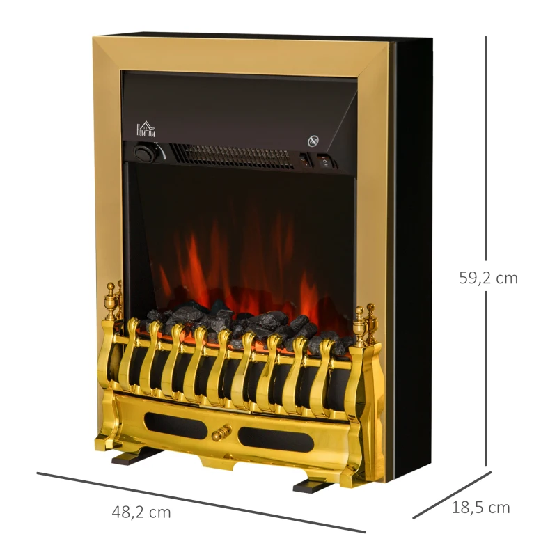 HOMCOM Elektrische kachel haardkachel 2000 W elektrische haard wandhaard vlameffect(m-3)