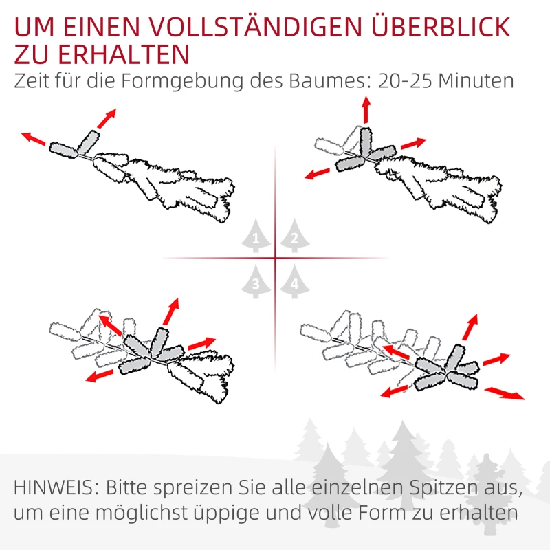 HOMCOM Smal kunstkerstboom 165 cm – realistisch met dennenappels, vlamvertragend