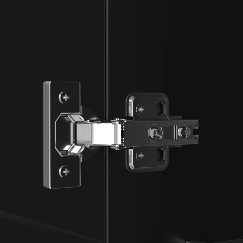 Multifunktionale Vitrine mit Glastrennwand, LED-Farbwechsellicht, 40 x 29 x 170 cm, Schwarz