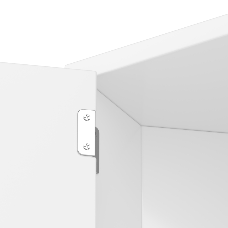 Badezimmerschrank für Badezimmer mit Doppeltüren verstellbare Böden 37x170 cm Weiß