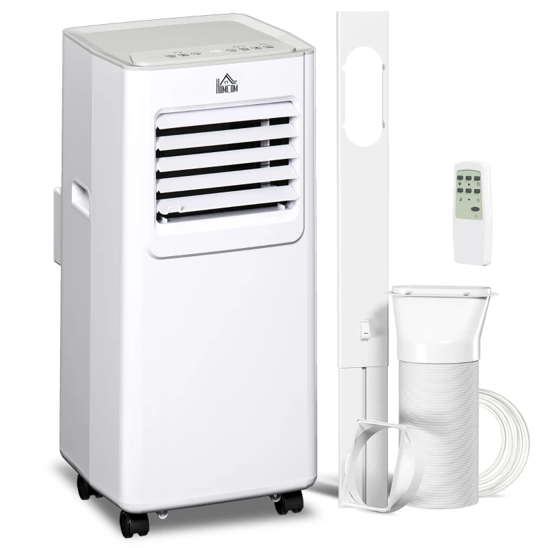 HOMCOM 7000 BTU Air Conditioning Unit, 3-in-1 Portable Air Conditioner, Dehumidifier, Cooling Fan with 2 Speeds, 24H Timer, Remote Control, LED Display, Window Venting Kit, 15m²