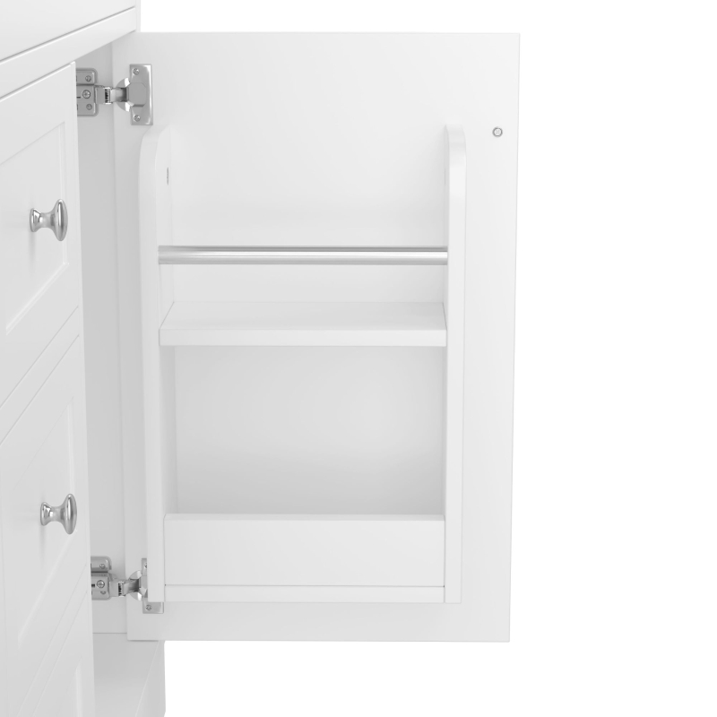 Bodenstehender Badezimmerschrank mit Waschbecken, 76 x 46 x 87 cm, Weiß