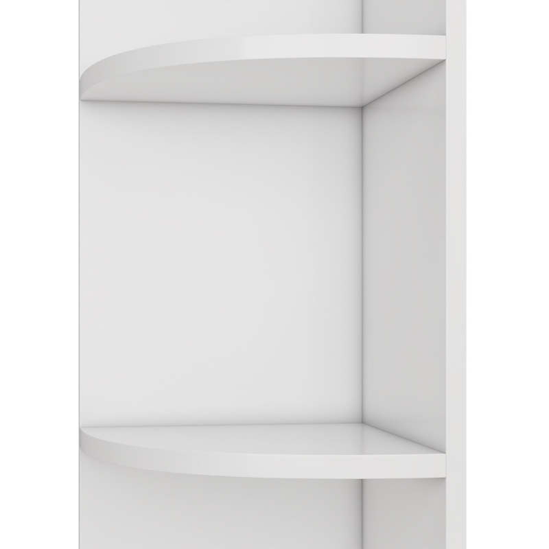 Eckbücherregal aus MDF, fünfschichtiges Design, platzsparendes dreieckiges Design, 42 x 30 x 180 cm, Weiß