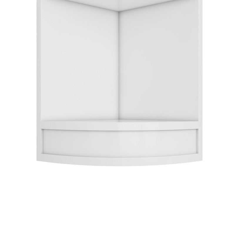 Eckbücherregal aus MDF, fünfschichtiges Design, platzsparendes dreieckiges Design, 42 x 30 x 180 cm, Weiß