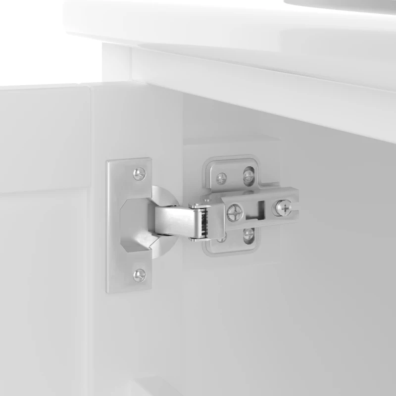 Bodenstehender Badezimmerschrank mit Waschbecken, vielfältiger Stauraum, 76 x 46 x 83,5 cm, Weiß