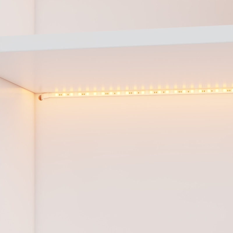 Bücherregal mit LED-Farbwechsel-Ambientelicht, Doppeltüren und mehreren Ablagefächern, 80 x 30 x 173 cm, Weiß