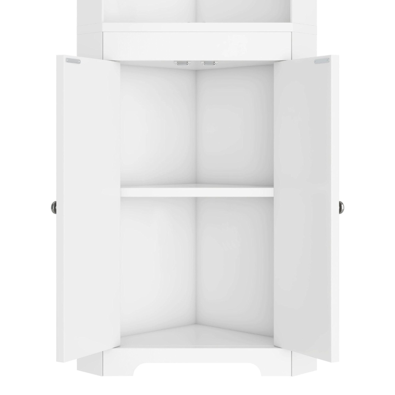 Badezimmerschrank Platzsparender Eckschrank 170cm hoch Weiß