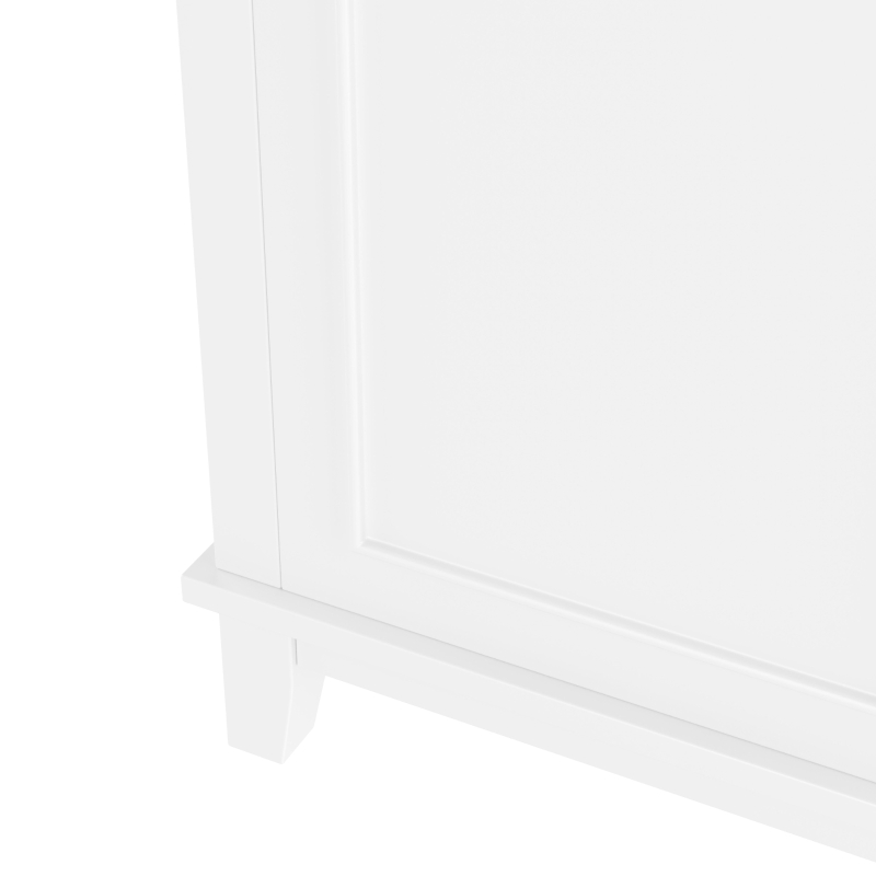 Freistehender Badezimmerschrank mit integriertem Keramikwaschbecken, verstellbaren Regalen, 51 x 34 x 83 cm, Weiß