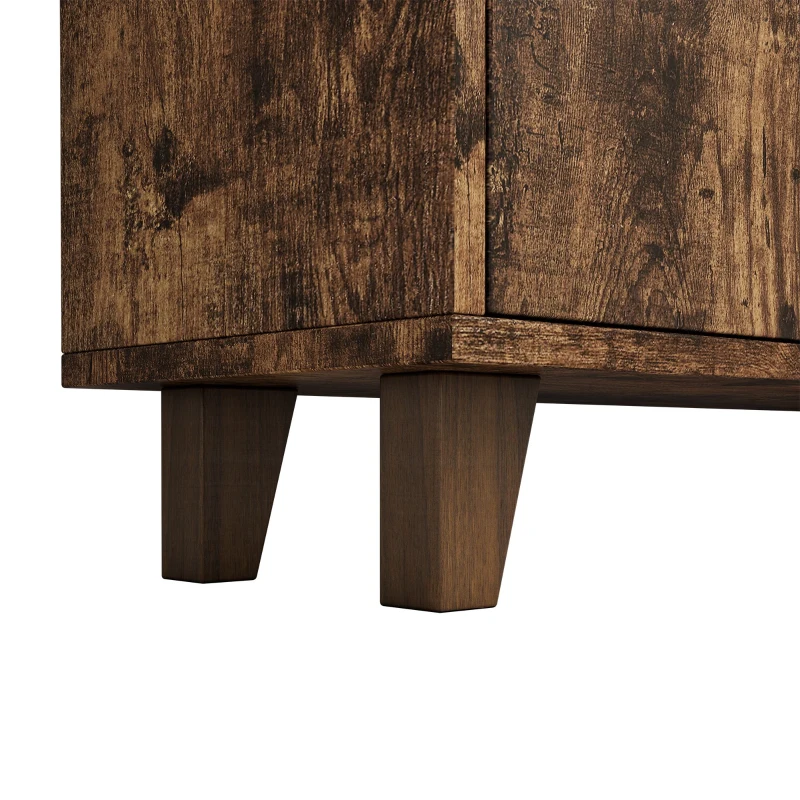 Bücherregal mit LED-Farbwechsel-Ambientelicht, Doppeltüren und mehreren Ablagefächer 80cm für Bücherkammer Braun