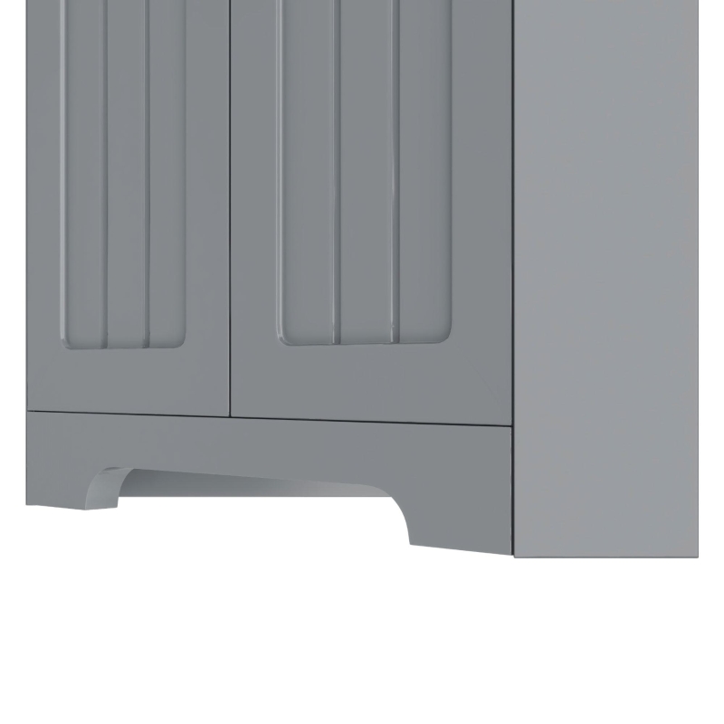 Hochwertiger dreieckiger Badezimmerschrank 170 cm mit 3 offenen Fächer Grau