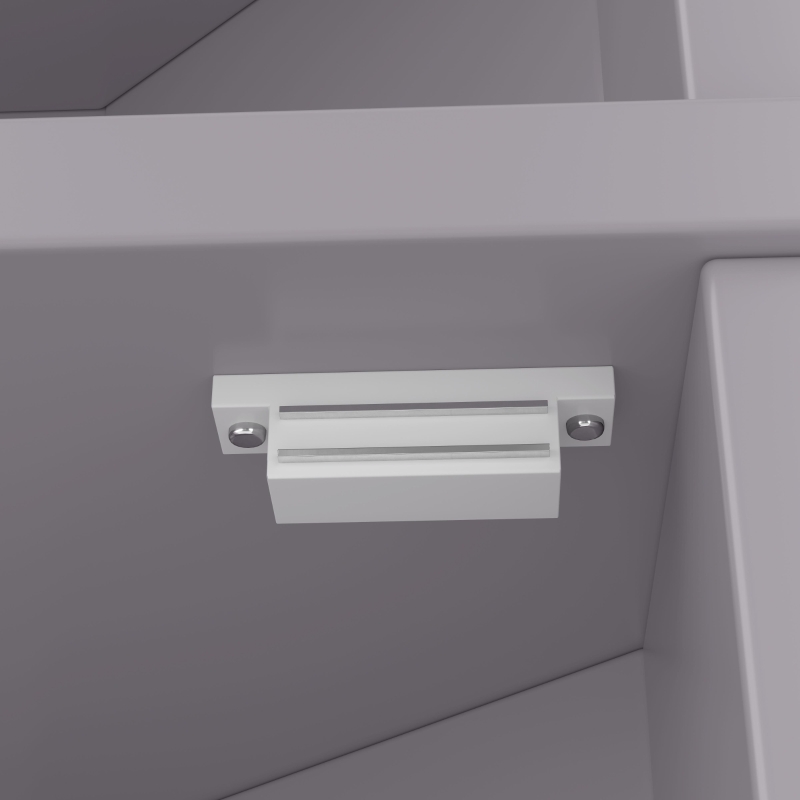 Dreieckiger Badezimmerschrank, verstellbare Einlegeböden und Doppeltüren, 37 x 24,5 x 170 cm, Grau