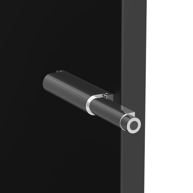 Multifunktionale Vitrine mit Glastrennwand, LED-Farbwechsellicht, 40 x 29 x 170 cm, Schwarz