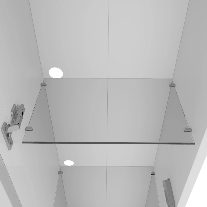 Multifunktionale Vitrine mit Glastrennwand, LED-Farbwechsellicht, 40 x 29 x 170 cm, Weiß