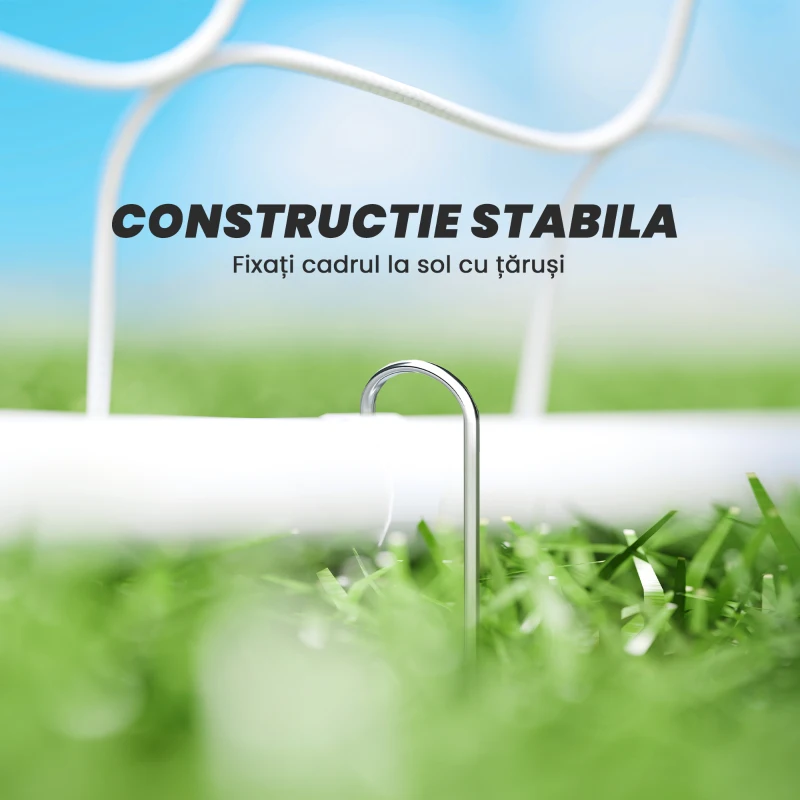 HOMCOM Poartă de Fotbal pentru Adulți și Copii de Grădină cu Țintă Centrală și Stâlpi, 186x62x123 cm, Alb