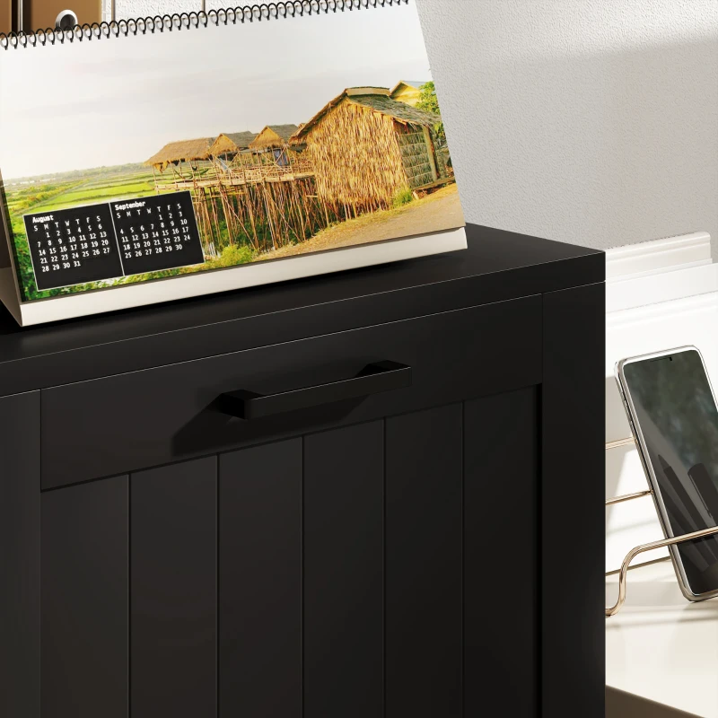 HOMCOM 3-Drawer Office File Cabinet with Lock & Adjustable Hanging Rails for A4/Letter, 15.7 x 15.7 x 39.8 in, Black