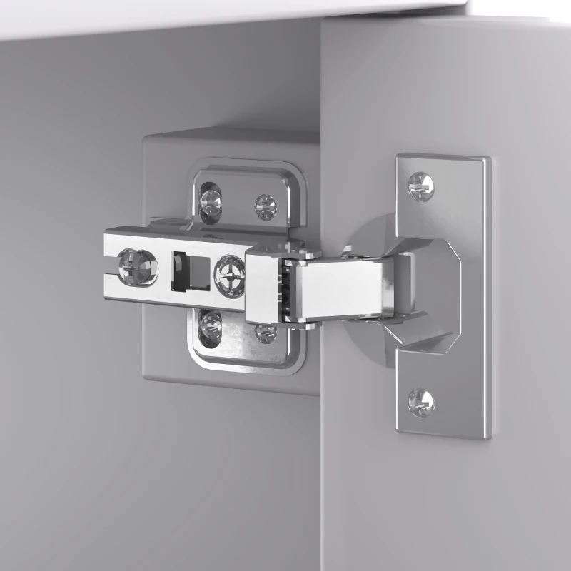 Badezimmerschrank mit Waschbecken, freistehend, großer Stauraum, 76 x 46 x 87 cm, Grau