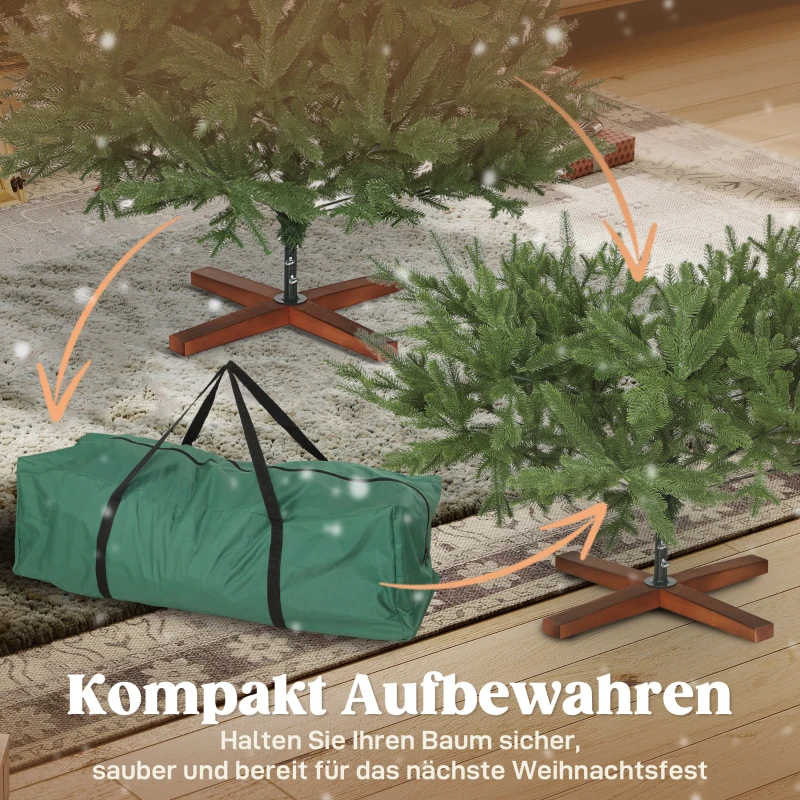 HOMCOM Kunstkerstboom 210 cm, natuurlijk ogend, klapbare takken, grenenvoet