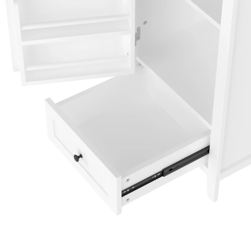 Badezimmerschrank mit Waschbecken geräuschlose Schublade verstellbares Regal 51x46 cm Weiß
