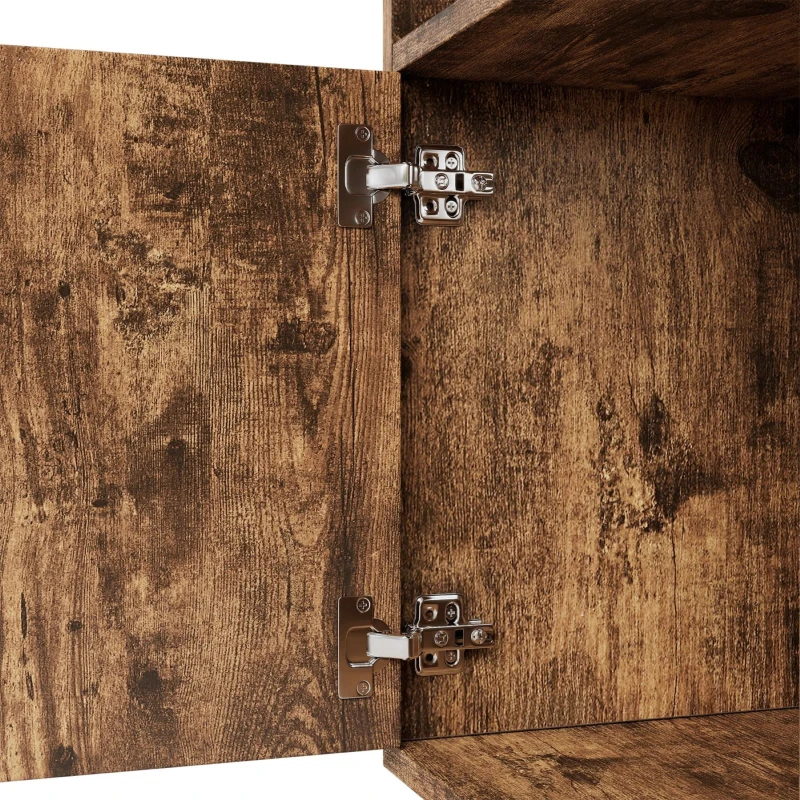 Bücherregal mit LED-Farbwechsel-Ambientelicht, Doppeltüren und mehreren Ablagefächer 80cm für Bücherkammer Braun