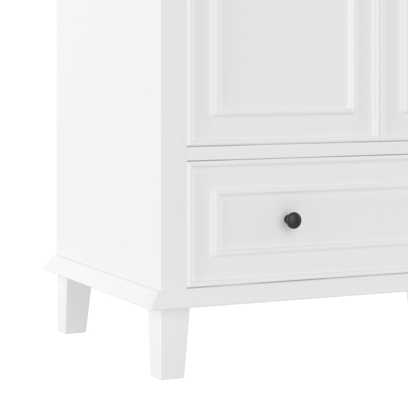 Badezimmerschrank mit Waschbecken, freistehend, großer Stauraum, 76 x 46 x 87 cm, Weiß