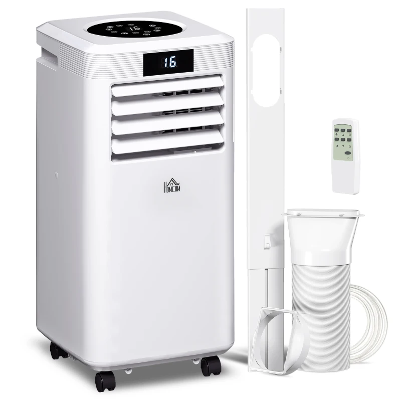 HOMCOM 10000 BTU Air Conditioning Unit, 3-in-1 Portable Air Conditioner, Dehumidifier, Cooling Fan with Remote Control, Digital Display, 2 Speeds, 24H Timer, Window Venting Kit, 22m²