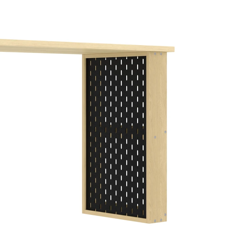 Schreibtisch mit Lagerschrank flexibel 140cm für Büro Naturfarbe