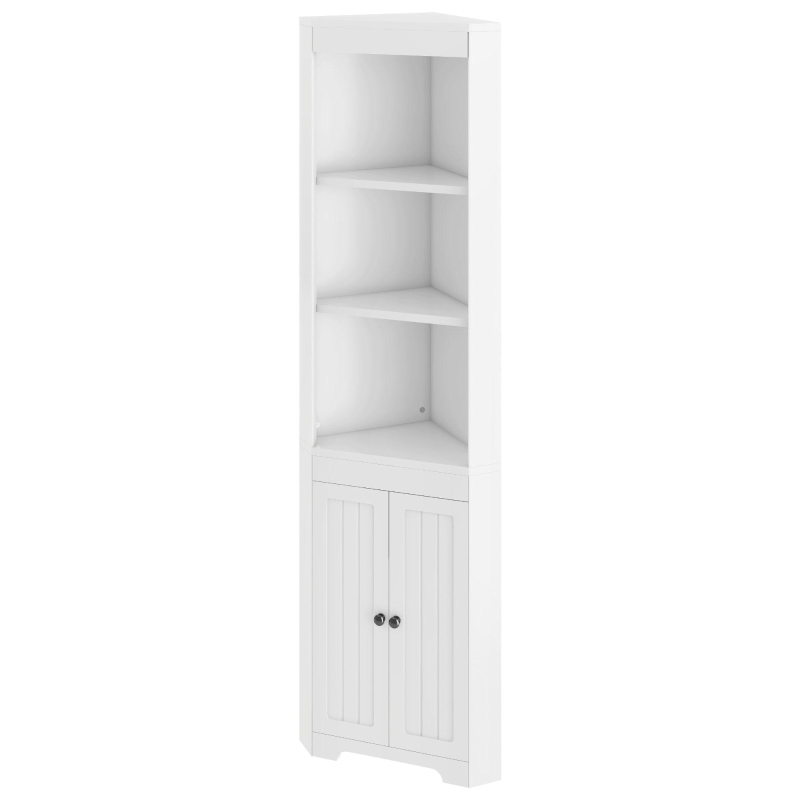 Badezimmerschrank Platzsparender Eckschrank 170cm hoch Weiß
