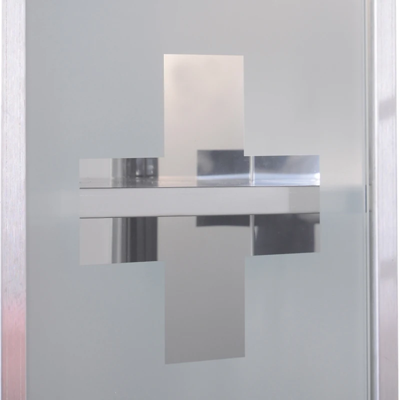 HOMCOM Dulapior pentru Medicamente, in Sticla si Otel Usa si 2 Chei Prim Ajutor Cutie Medicamente 48x25cm