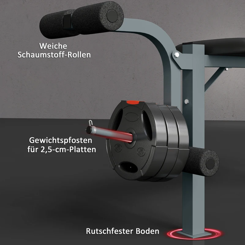 HOMCOM multitrainingsbank halterbank inclinebank krachtstation fitness fitnessapparaat staal (model 2)
