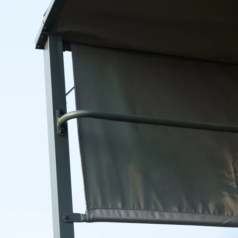 Outsunny 2.2 x 1.4m BBQ Shelter - Outdoor Grill Gazebo Canopy including Shelves, Hanging Hooks, and a Metal Frame, suitable for Garden Patio Backyard