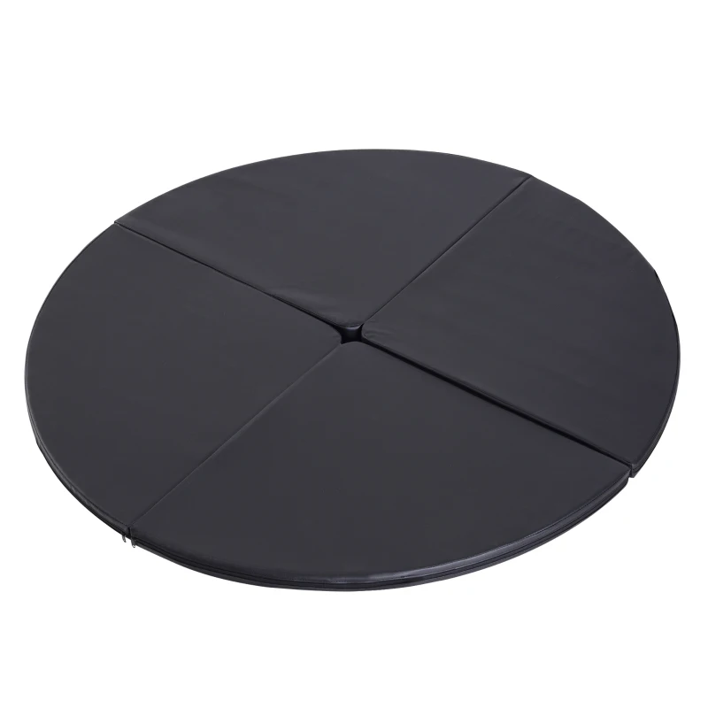 HOMCOM Pole-Dance-Matte, 5 cm dicke runde Kunststoff-Matte für Pole-Dance-Übungen, Gymnastik, Yoga, Schwarz
