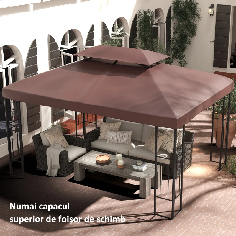 Outsunny Acoperis de Schimb pentru Gazebo de Gradina, Impermeabil, Dublu Strat, 3x4 m