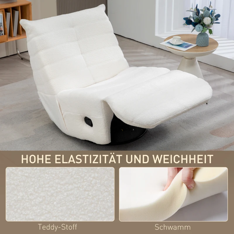 HOMCOM Sitzsack, verstellbar, belastbar bis 150kg, 84x104x87cm, Creme
