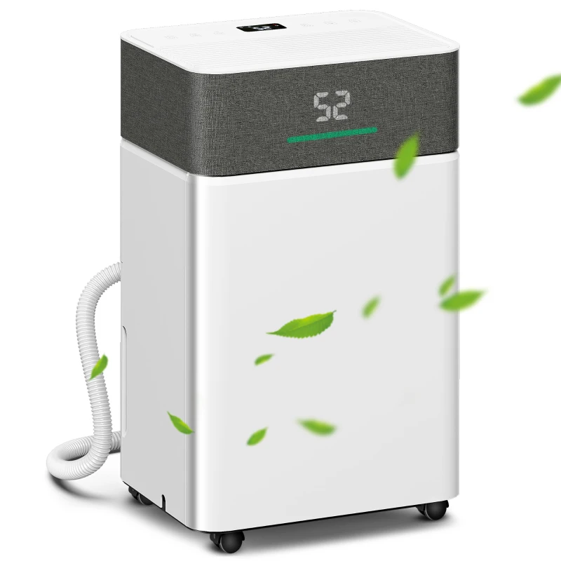 HOMCOM Deumidificatore d'aria 20L/giorno, silenzioso, con serbatoio d'acqua 4,5L, 30,5x23,5x49,5cm, Bianco