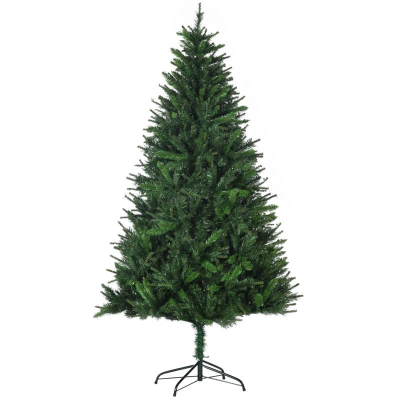 HOMCOM Brad de Craciun Artificial 180cm cu 786 Ramuri Deschidere Automata, Brad de Craciun Bogat cu Postament din Metal Usor de Montat, Verde