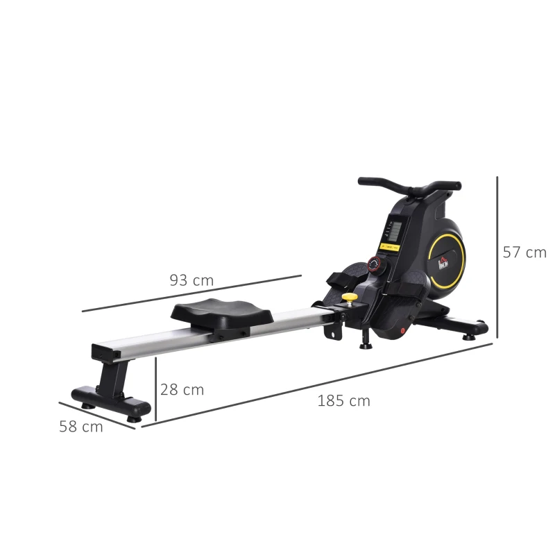 HOMCOM Aparat de Vaslit – Magnetic, 8 Nivele, Pliabil cu Monitor