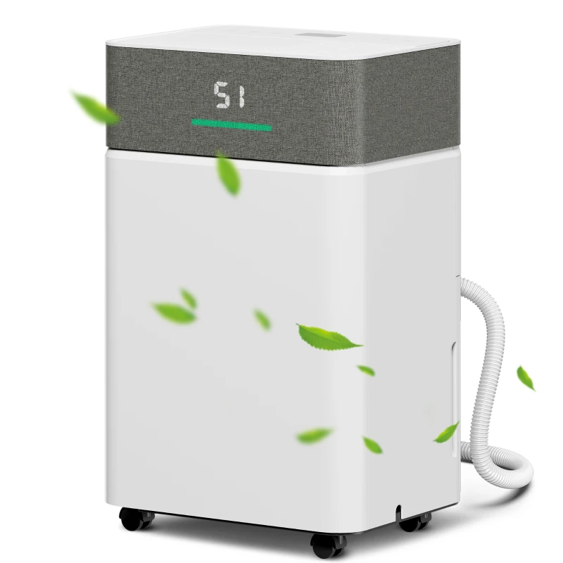 HOMCOM Déshumidificateur d'air 20 L/jour, déshumidificateur silencieux, réservoir d'eau 4,5 L, 30,5x23,5x49,5cm, blanc
