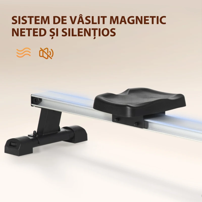HOMCOM Aparat de Vaslit – Magnetic, 8 Nivele, Pliabil cu Monitor
