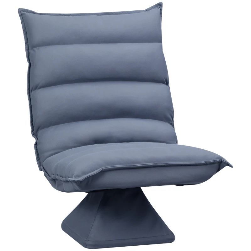 HOMCOM Fauteuil de sol paresseux pivotant 360° avec dossier inclinable design capitonné 62 x 70 x 95 cm gris