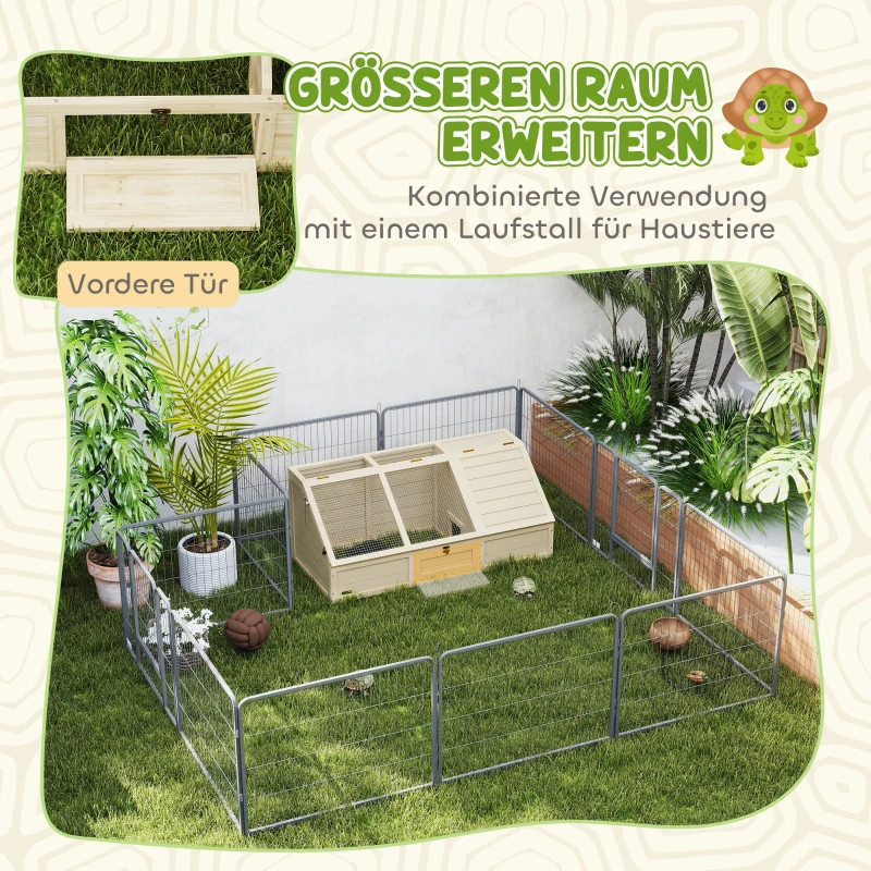 PawHut Schildkrötenbox, Outdoor Schildkrötengehege, bodenloses Design, leicht zu öffnen, Schildkrötenhaus, Natur(m-9)