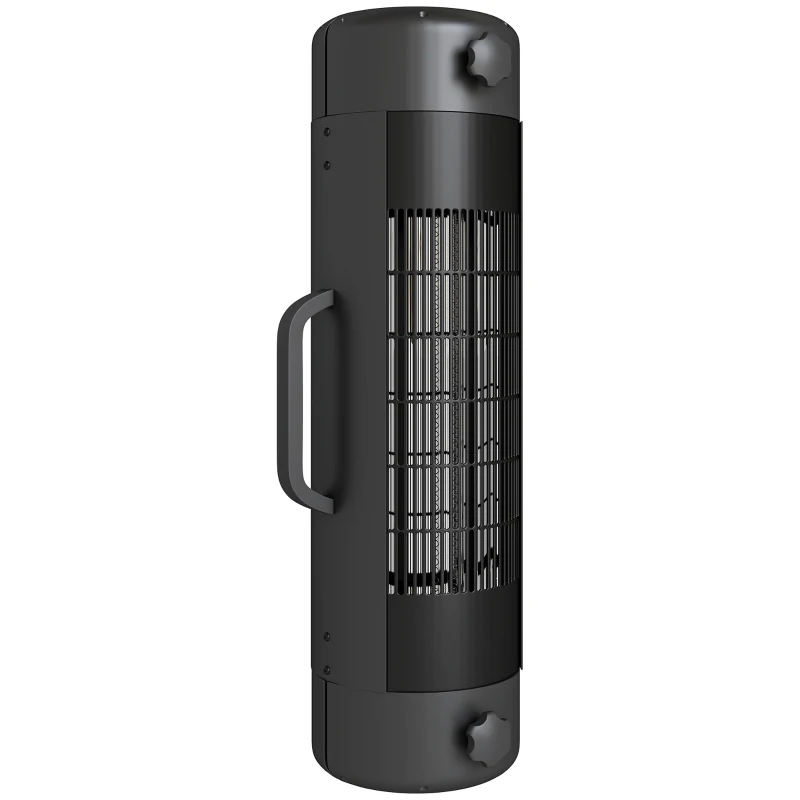 Outsunny Electric Umbrella Parasol Mounted Patio Heater for 25-70 mm Poles, 2000 W Outdoor Garden Heater with 2 Heat Setting, 6 ㎡ Coverage, Tip-Over Protection, Black