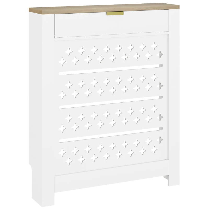 HOMCOM Radiator Cover, Radiator Cover with Flip-Door Cabinet and Top Shelf, 78 x 19 x 95.5 cm, white