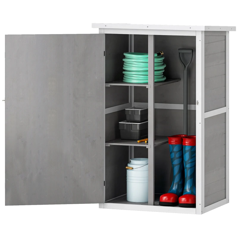 Outsunny Casuta Lemn 75×56×115 cm – Depozitare Unelte cu Acoperis Impermeabil(m-10)