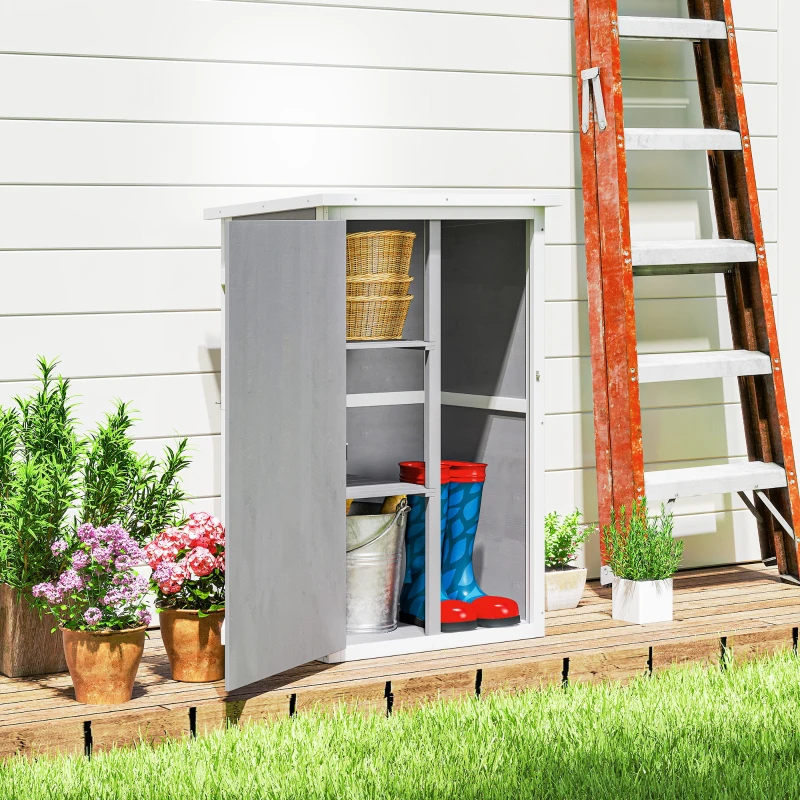 Outsunny Casuta Lemn 75×56×115 cm – Depozitare Unelte cu Acoperis Impermeabil(m-8)
