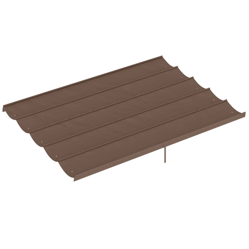 Outsunny Cubierta para Techo Retráctil de 3,5x2,6m para Pérgola de 4x3 Tela de Repuesto con 10 Orificios de Drenaje Café